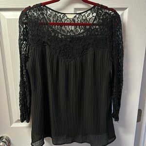 Lace and chiffon top